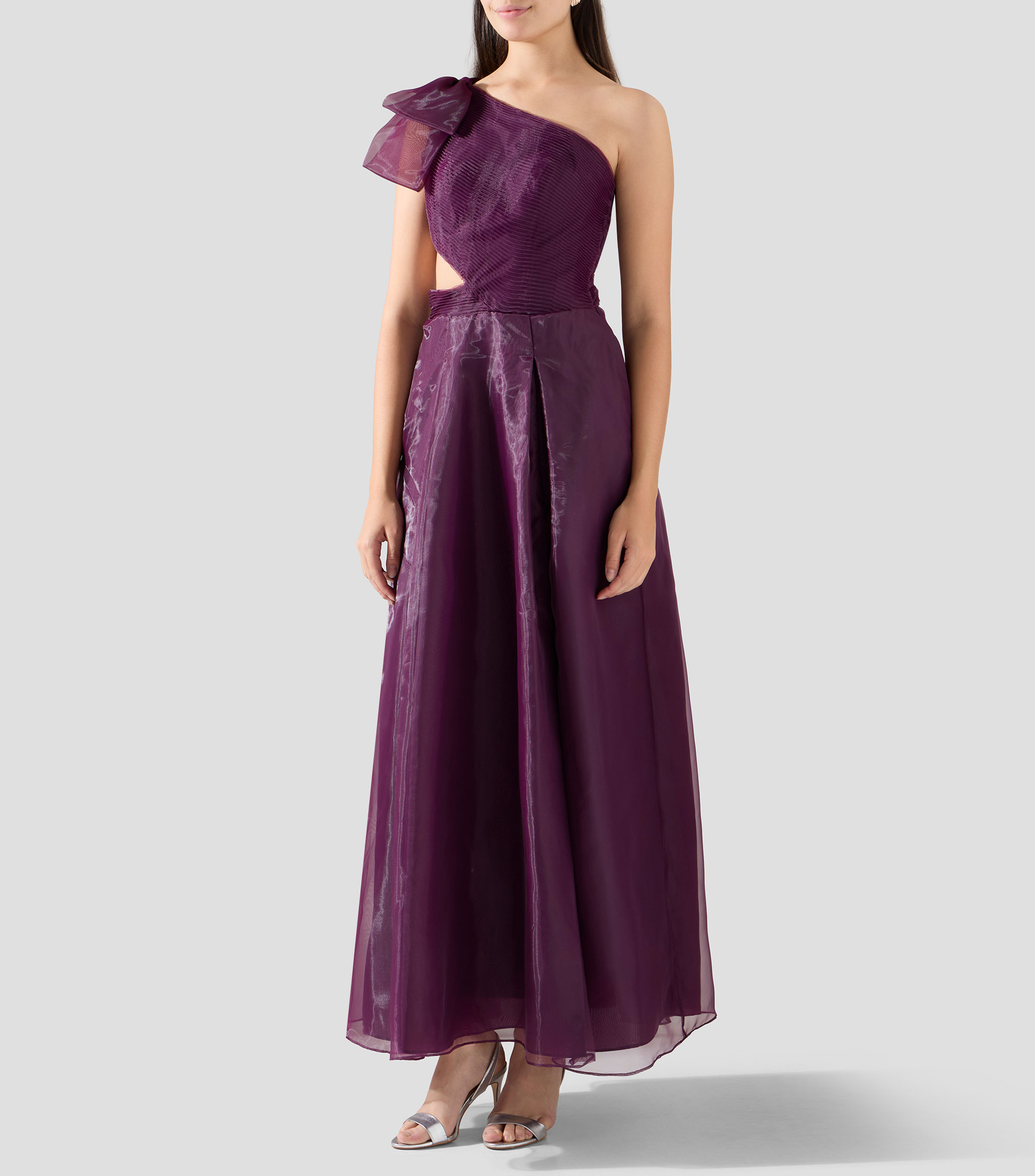 Vestido de fiesta largo liso Mujer